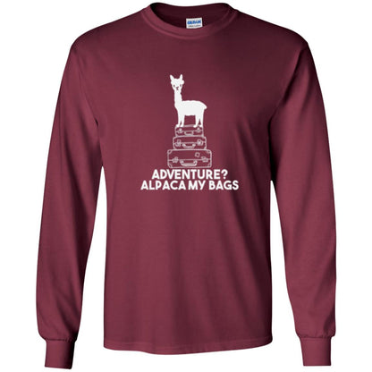 Alpaca Lover T-shirt Adventure Alpacamy My Bags Maroon