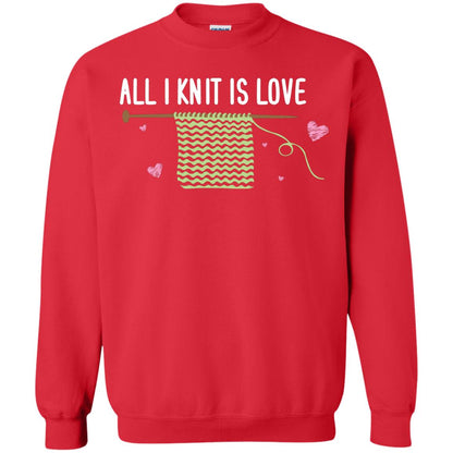 All I Knit Is Love Crocheting Lover Shirt Red