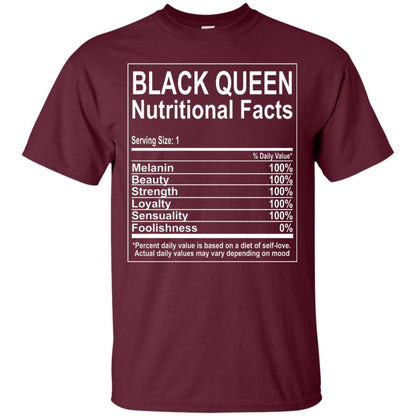 Black Queen Nutritional Facts T-shirt Self Love Maroon