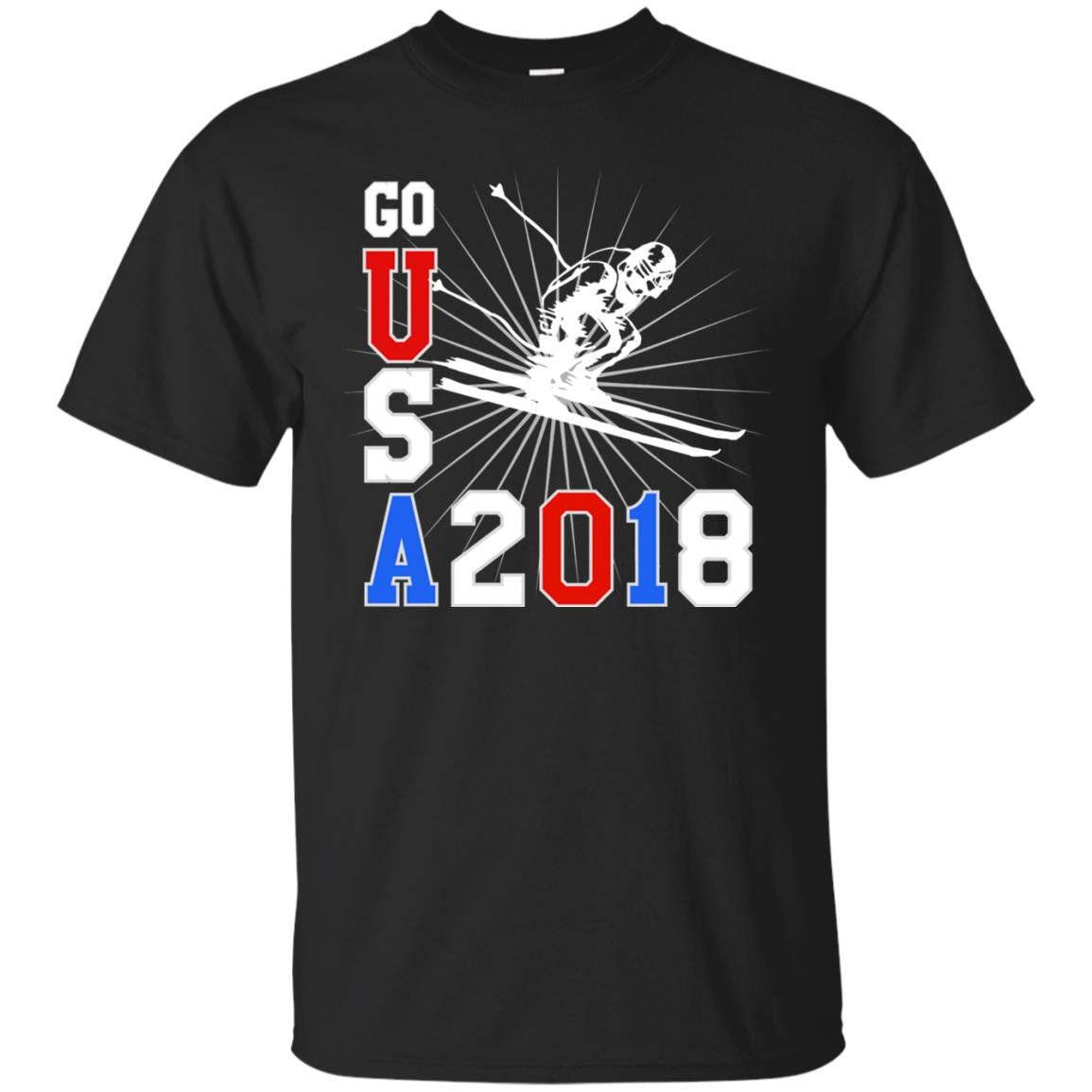 Alpine Skiing T-shirt Go Usa 2108 Cool Black