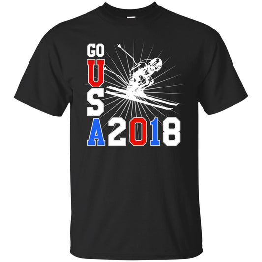 Alpine Skiing T-shirt Go Usa 2108 Cool Black