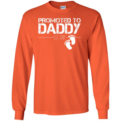 Promoted To Daddy Est 2018 New Daddy T-shirt Orange