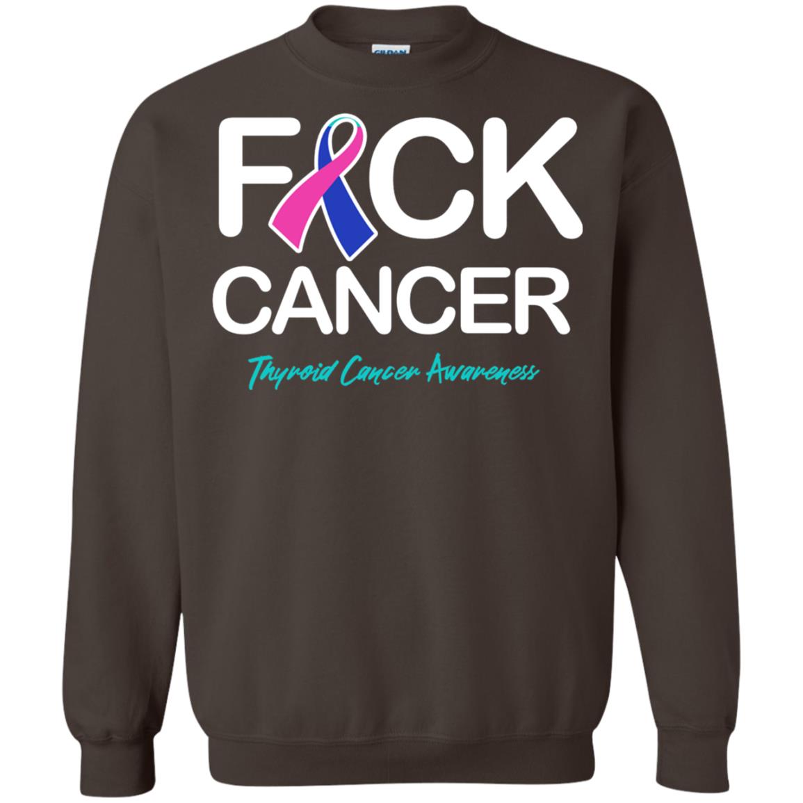 Fck Cancer Thyroid Cancer Awareness T-shirt Dark Chocolate