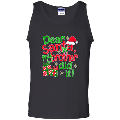 Christmas T-shirt Dear Santa My Brother Did It Black