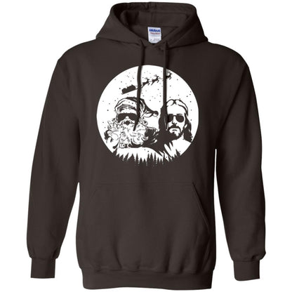 Christmas T-shirt Jesus And Santa Claus Dark Chocolate