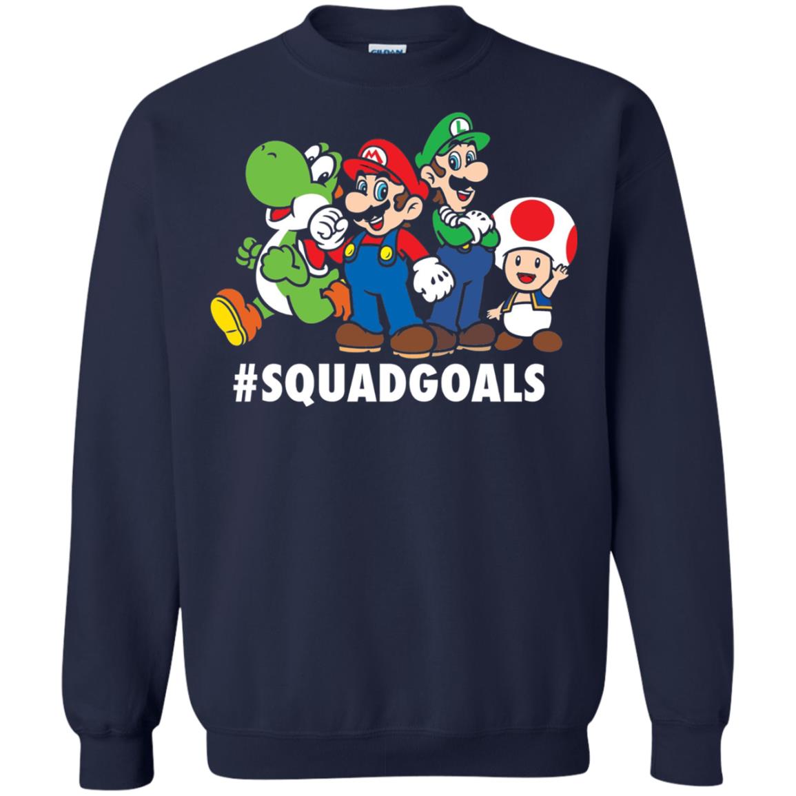 Nintendo Super Mario Luigi #squadgoals Gamer T-shirt Navy