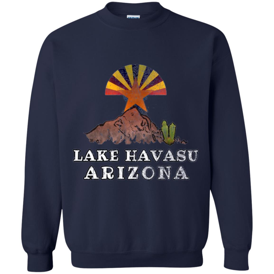 Lake Havasu Arizona T-shirt Flag Inspired Desert Scenery Navy