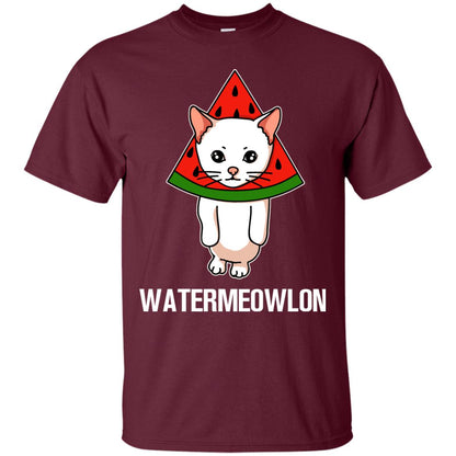 Watermeowlon Funny Summer Melon Fruit Shirt Maroon