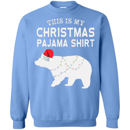Polar Bear T-shirt This Is My Christmas Pajama Carolina Blue