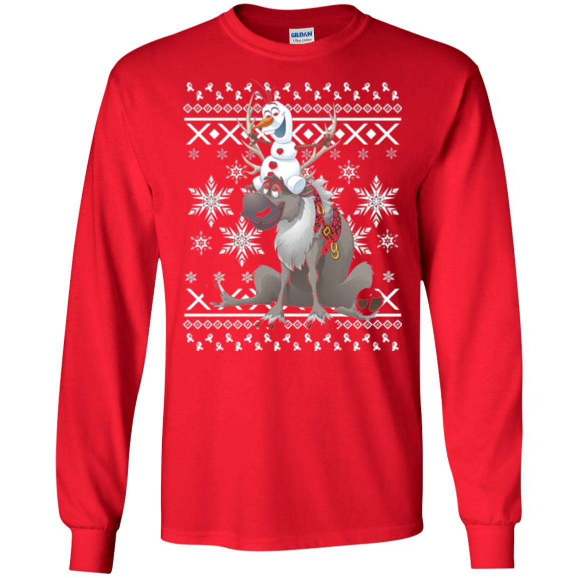 Film T-shirt Frozen Olaf Sven Riding Antler Red
