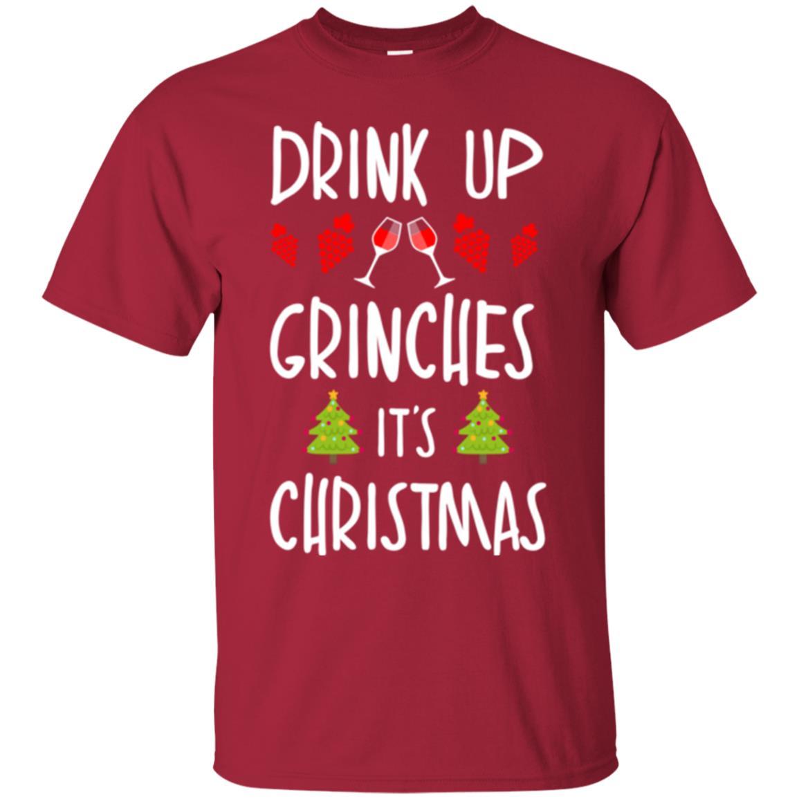 Wine T-shirt Drink Up Grinches It's Christmas Cardinal