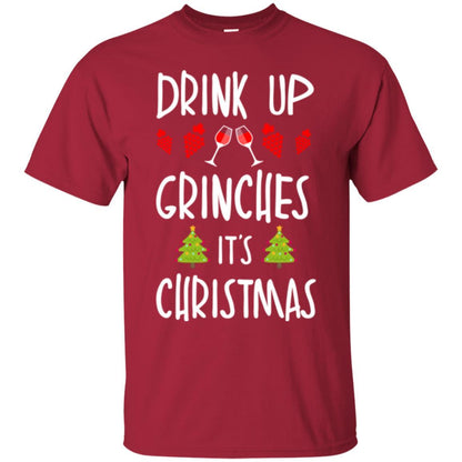 Wine T-shirt Drink Up Grinches It's Christmas Cardinal