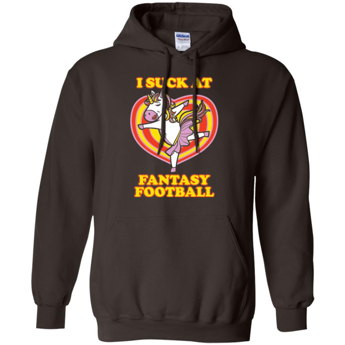 Funny Unicorn Loser T-shirt I Suck At Fantasy Football Dark Chocolate