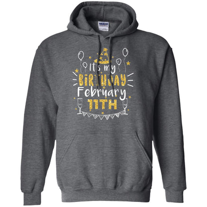 Birthday February 11th Party T-shirt It_s My Birthday Dark Heather