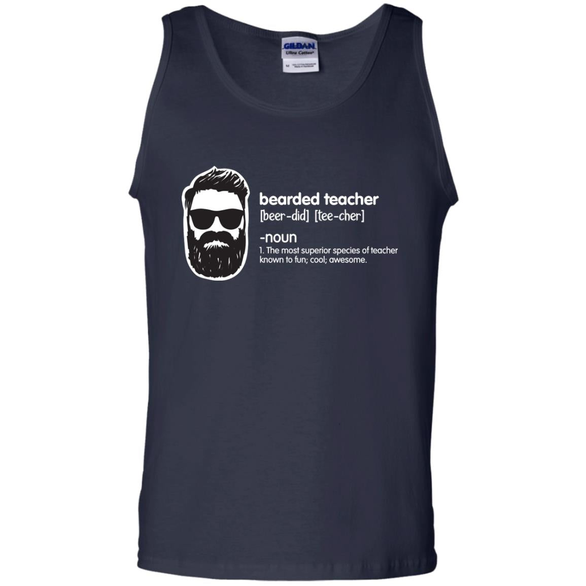 Bearded Teacher The Most Superior Species Of Teacher Known To Fun Cool Awesome Shirt Navy