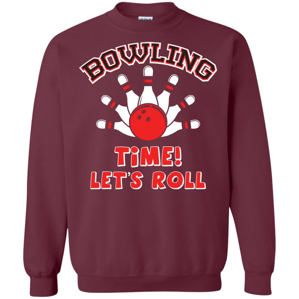 Bowling Lover T-shirt Time Let’s Roll Maroon
