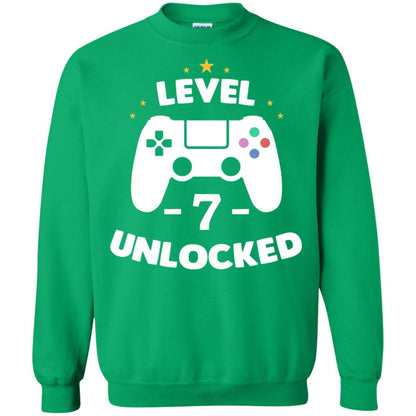 Level 7 Unlocked Gamer T-shirt Irish Green