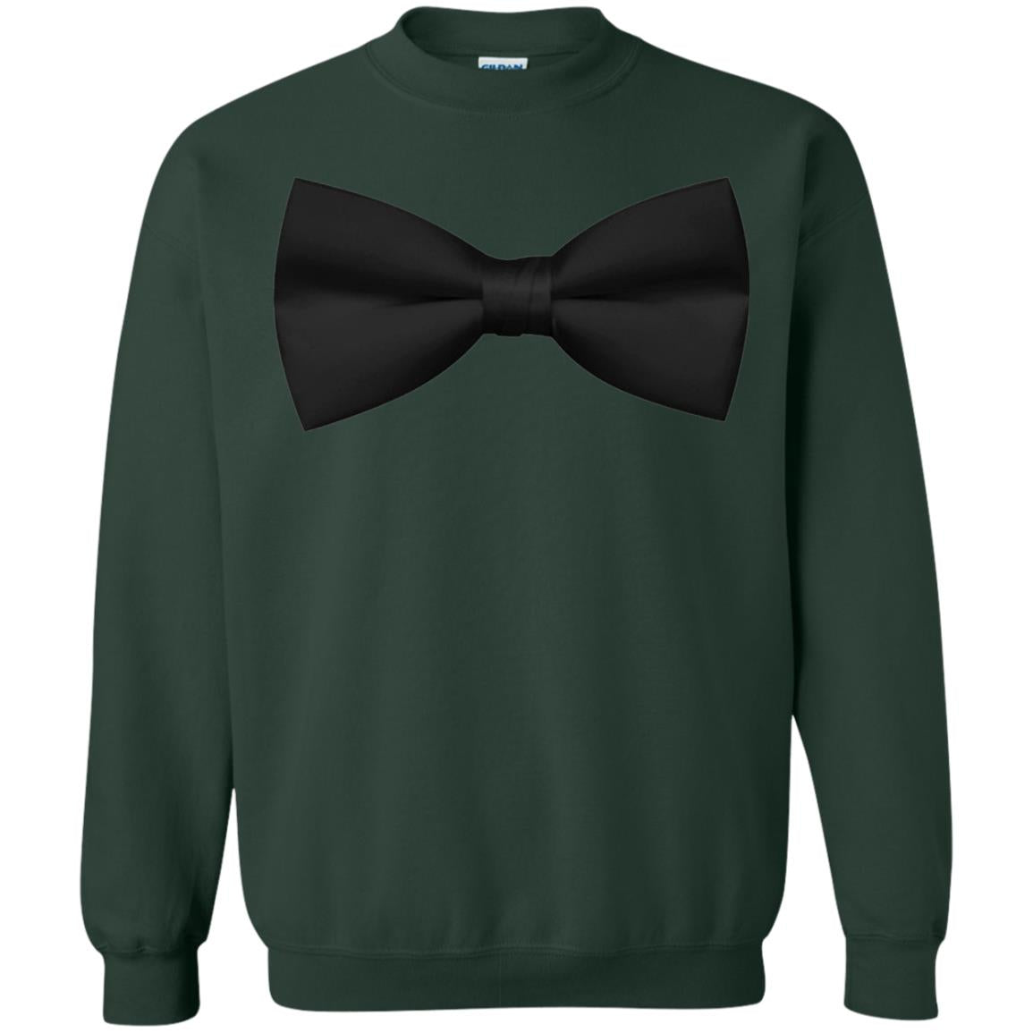 Big Black Bow Tie Tee Shirt Forest Green