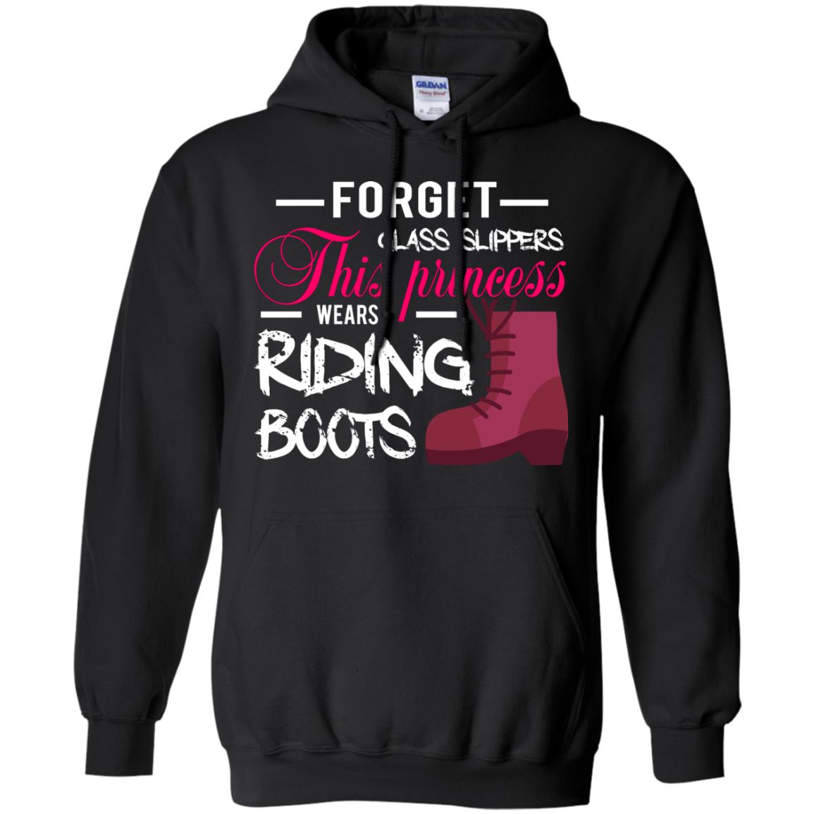 Forget Glass Slippers This Princess Wears Riding Boots Horse Riding T-shirt Black