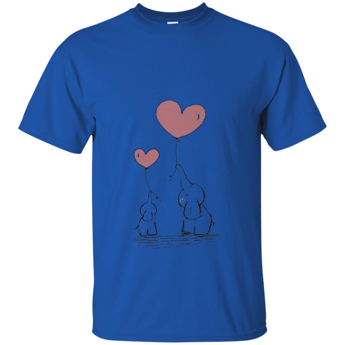 Elephants Mom Heart Balloons Family Shirt Royal