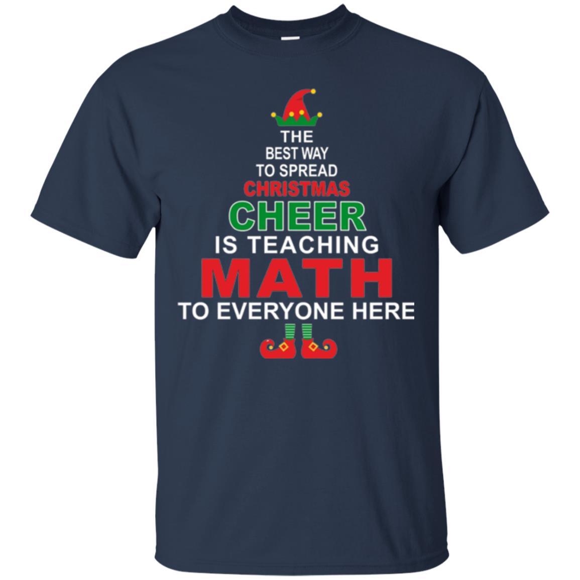 Elf Christmas T-shirt Math Teacher Christmas T-shirt Navy