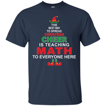Elf Christmas T-shirt Math Teacher Christmas T-shirt Navy