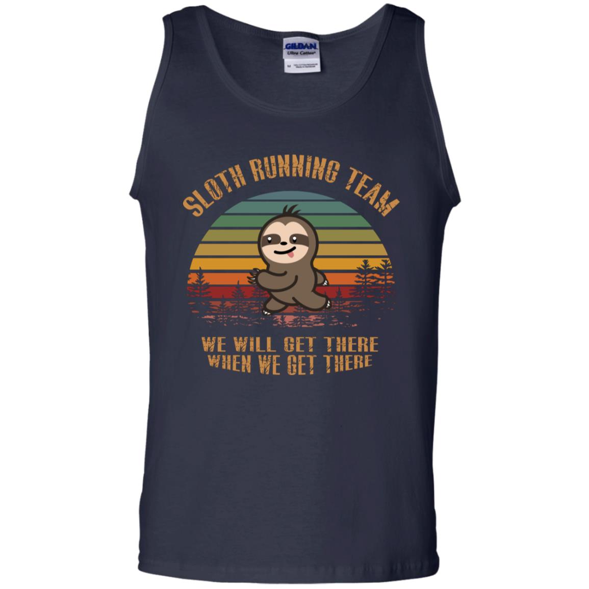 Sloth Running Team We Will Get There When We Get There Shirt Navy