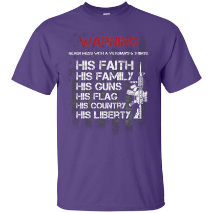 Warning Never Mess With A Veteran 6 Things His Faith Family Guns Flags Country Liberty Purple