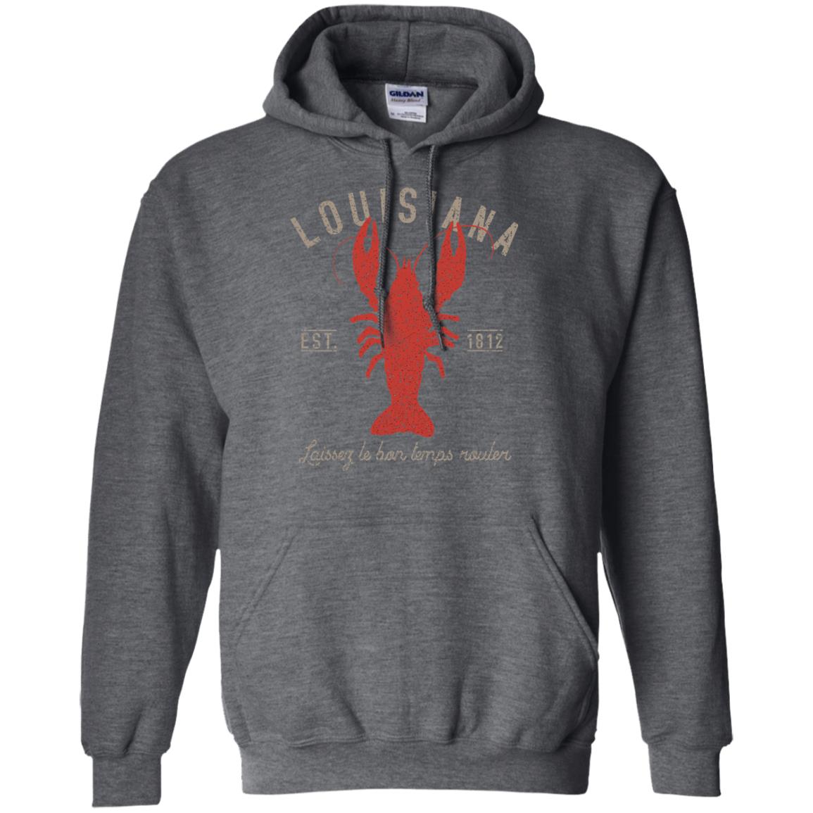 Louisiana Laissez Le Bon Temps Rouler Crawfish T-shirt Dark Heather