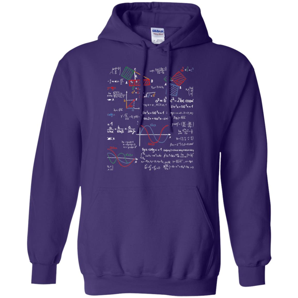 Math Lover T-shirt Formulas Cheat Sheet Purple