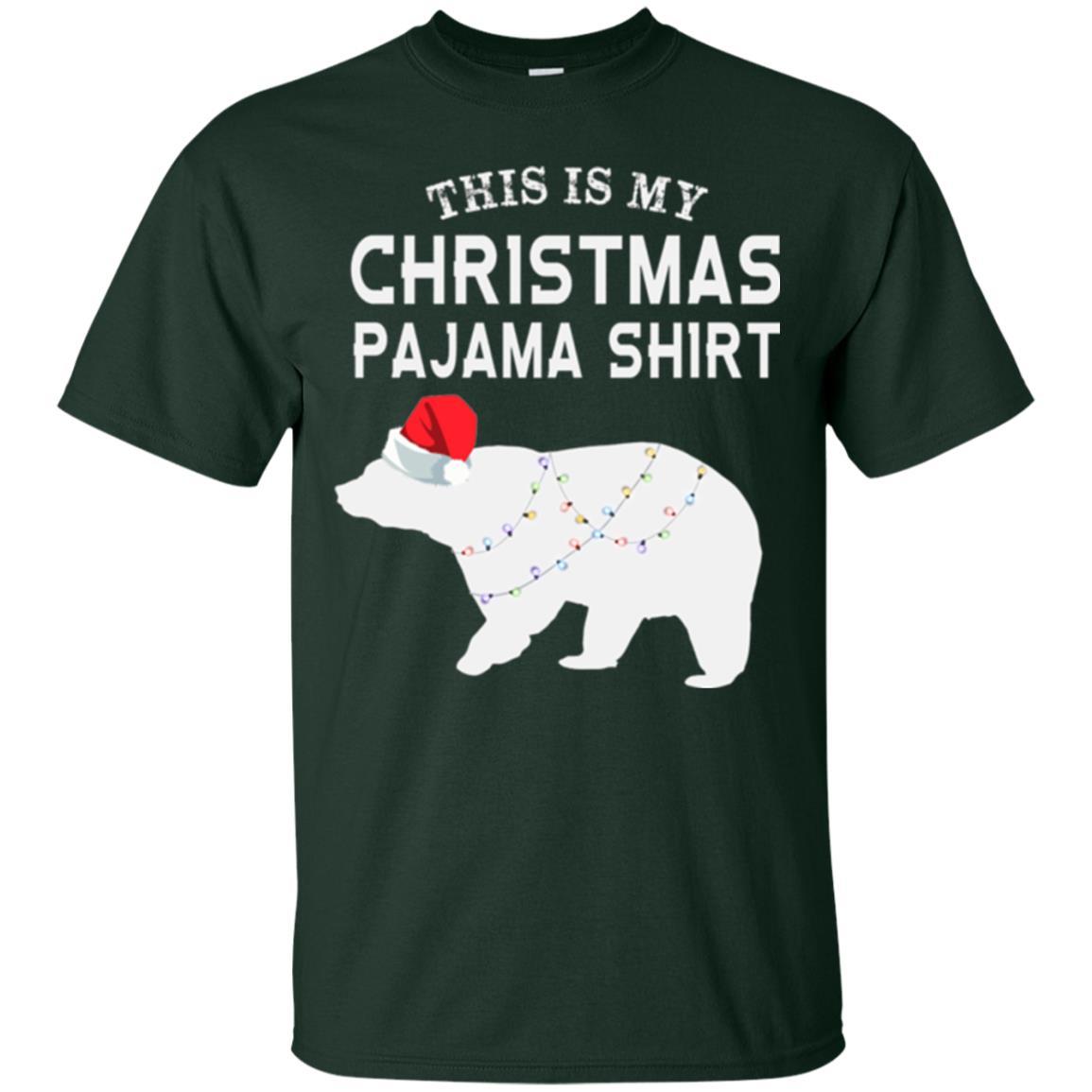 Polar Bear T-shirt This Is My Christmas Pajama Forest Green