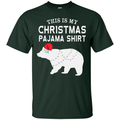 Polar Bear T-shirt This Is My Christmas Pajama Forest Green