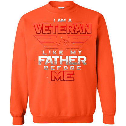 I Am A Veteran Like My Father Before Me Veteran Shirt Orange