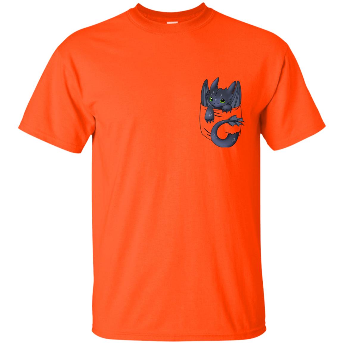 Dragon In Pocket Shirt Orange