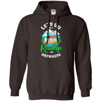 Camping T-shirt Lets Go On A Roadtrip To Anywhere Dark Chocolate