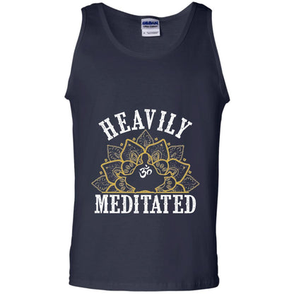 Funny Heavily Meditated Yoga Meditation T-shirt Navy