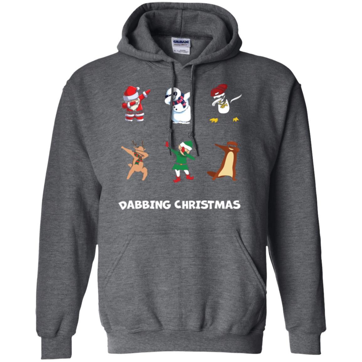 Dabbing Christmas T-shirt Dark Heather