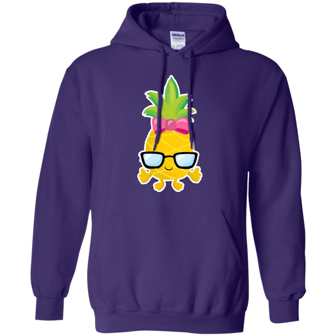 Funny Pineapple With Glasses For Girls Womens Shirt Purple