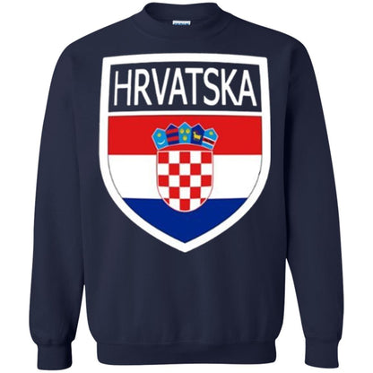 Croatia Shield T-shirt Hrvatska Patch Croatian Flag Badge Navy