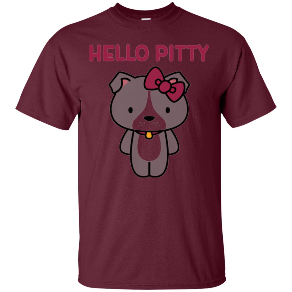 Hello Pitty Dog Lover Shirt Maroon