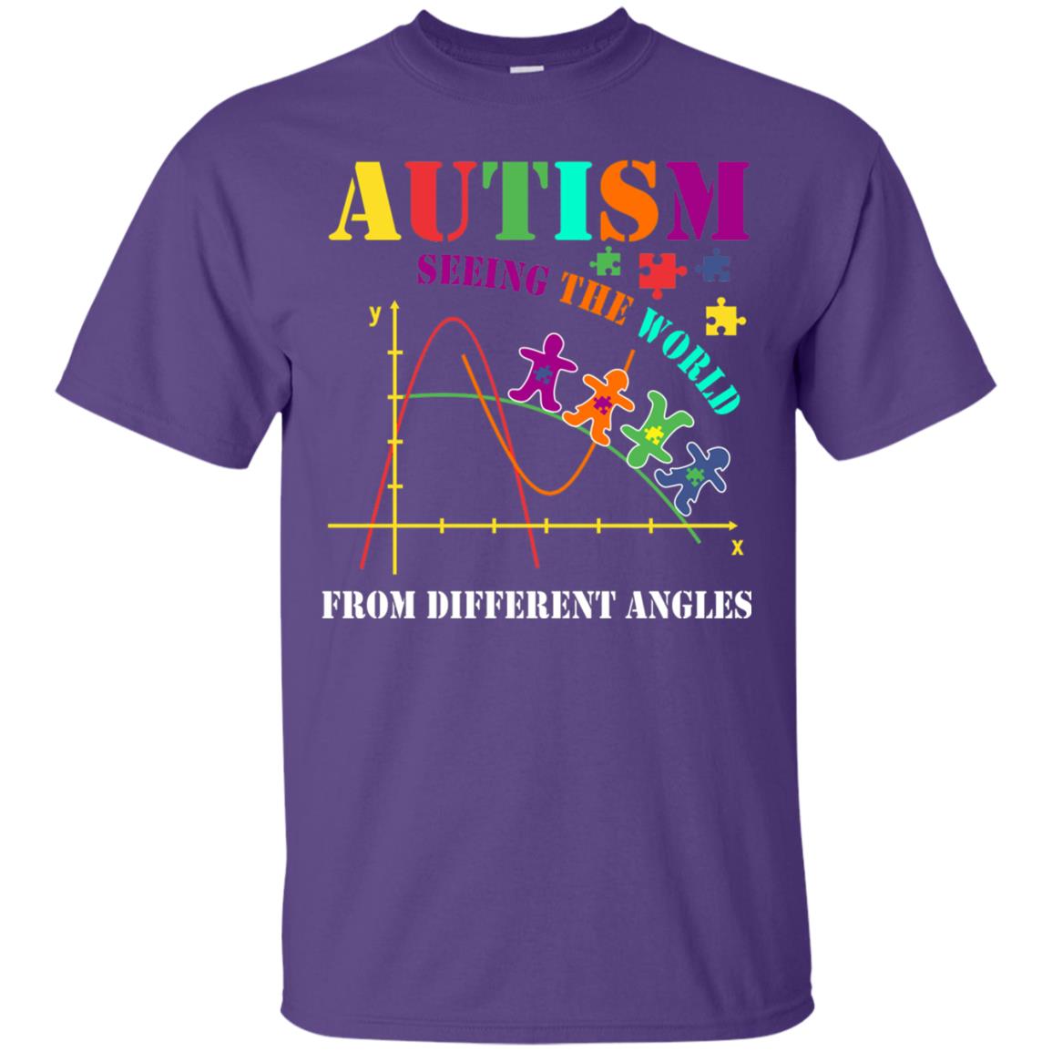 Seeing The World From Different Angles Autism Awareness T-shirt Purple