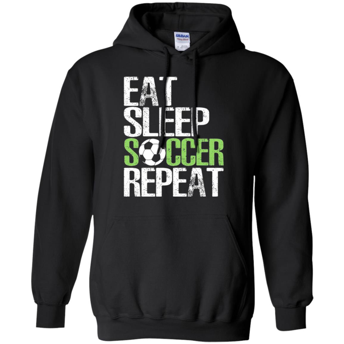 Soccer T-shirt Eat Sleep Soccer Repeat Black