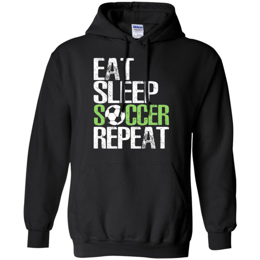Soccer T-shirt Eat Sleep Soccer Repeat Black