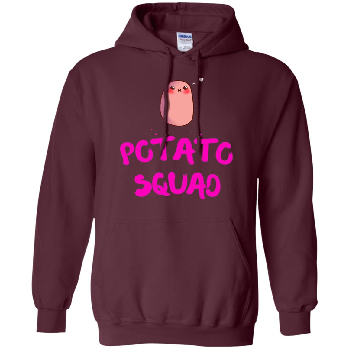 Cute Potato Squad T-shirt I Love Potato Maroon