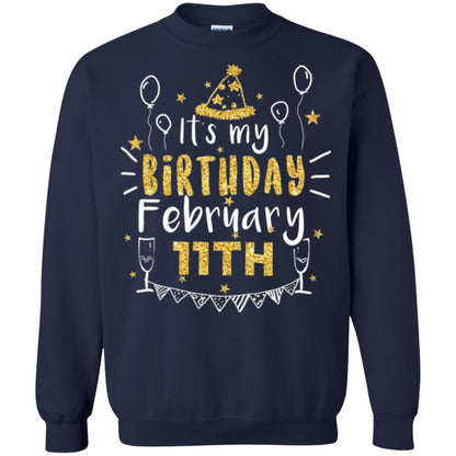 Birthday February 11th Party T-shirt It_s My Birthday Navy