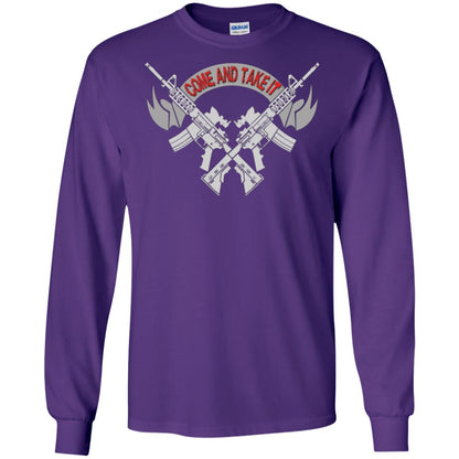 Military T-shirt Come And Take It Purple