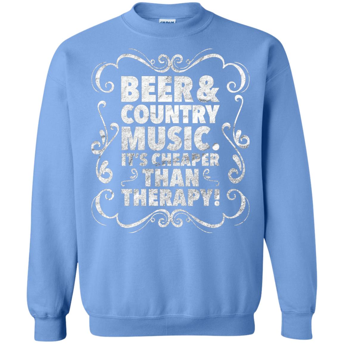 Beer Andcountry Music Its Cheaper Than Therapy Shirt Carolina Blue