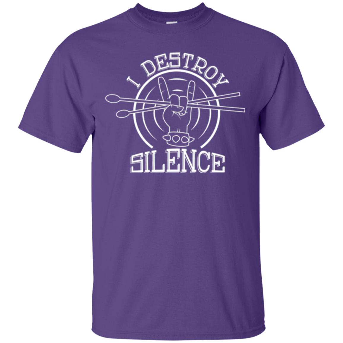 Drummer T-shirt I Destroy Silence Purple