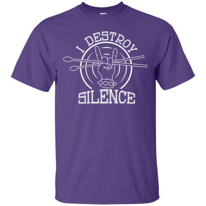 Drummer T-shirt I Destroy Silence Purple