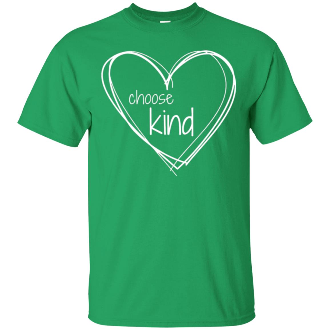Anti-bullying T-shirt Choose Kind In White Heart Irish Green